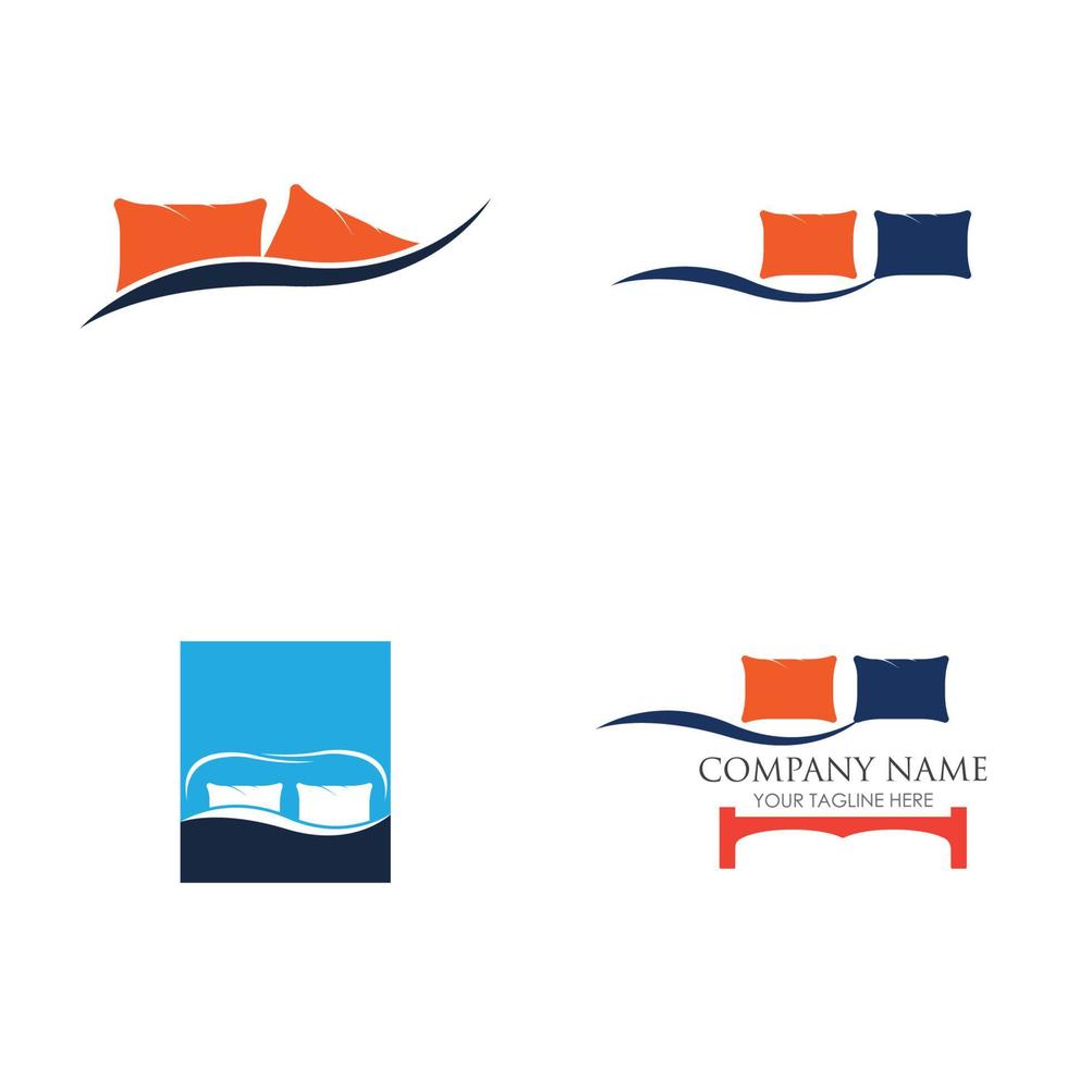 Bed logo vector illustration design template. Bed logo vector