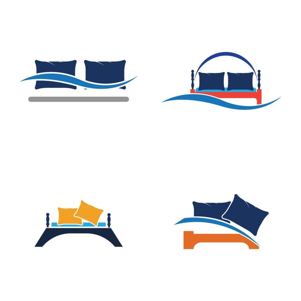 plantilla de diseño de ilustración de vector de logotipo de cama. vector logo cama