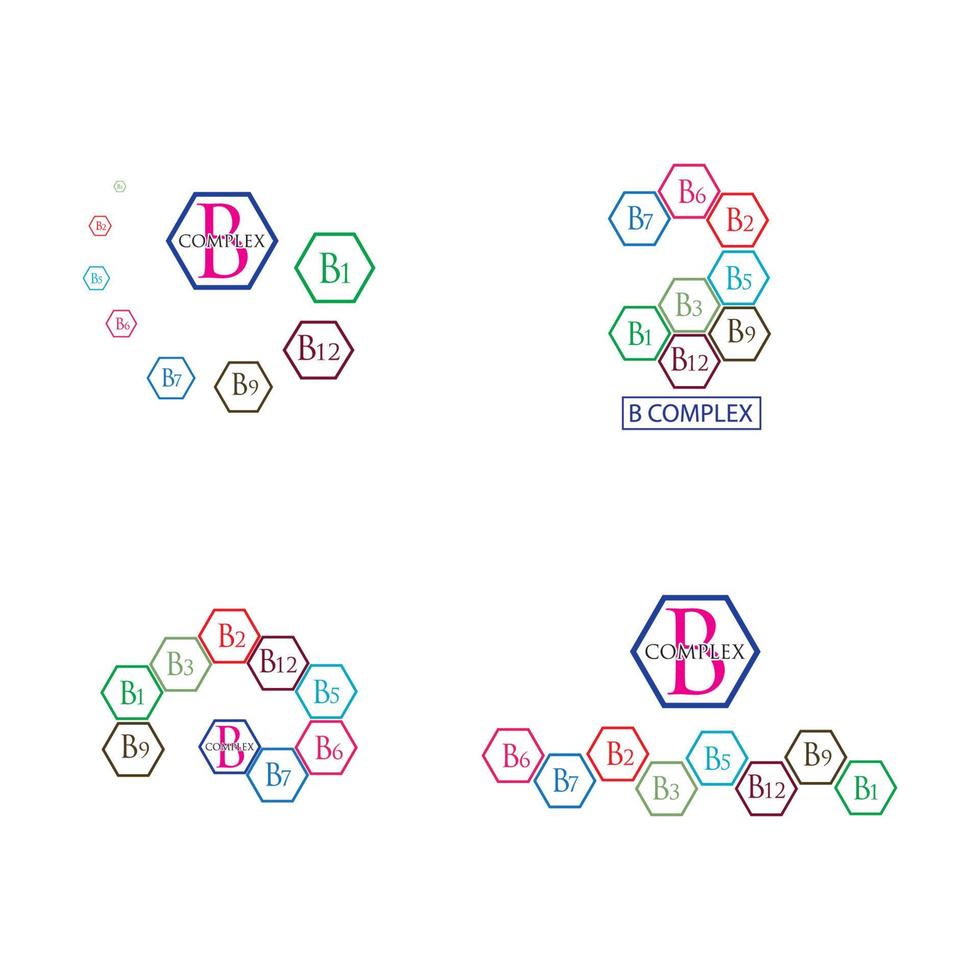 B complex vector icon illustration design template