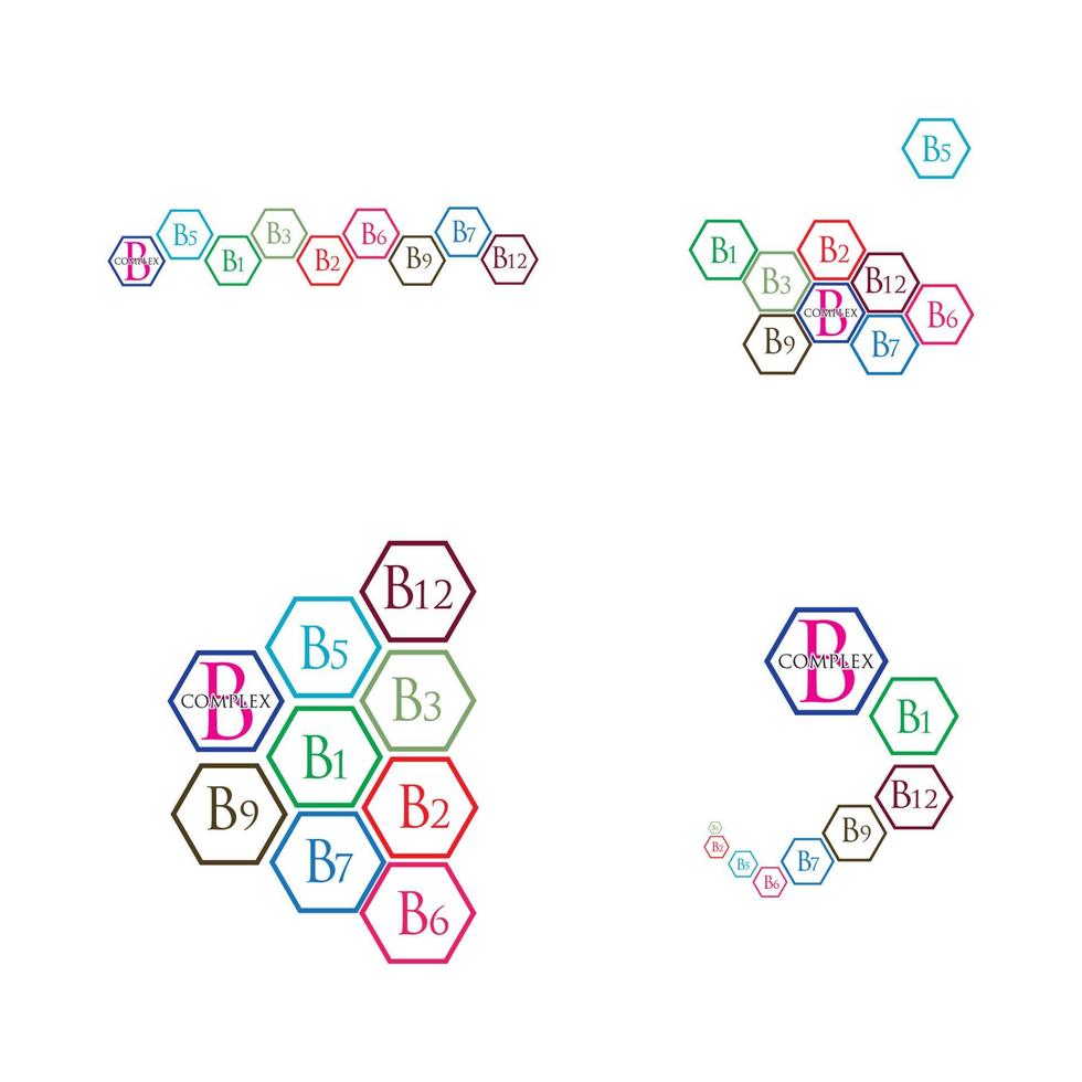 B complex vector icon illustration design template