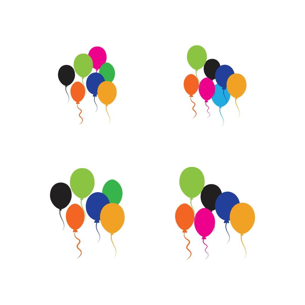 Diseño de globos, celebración de fiestas, cumpleaños, decoración y entretenimiento, ilustración vectorial vector