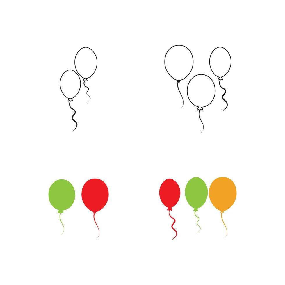 Diseño de globos, celebración de fiestas, cumpleaños, decoración y entretenimiento, ilustración vectorial vector