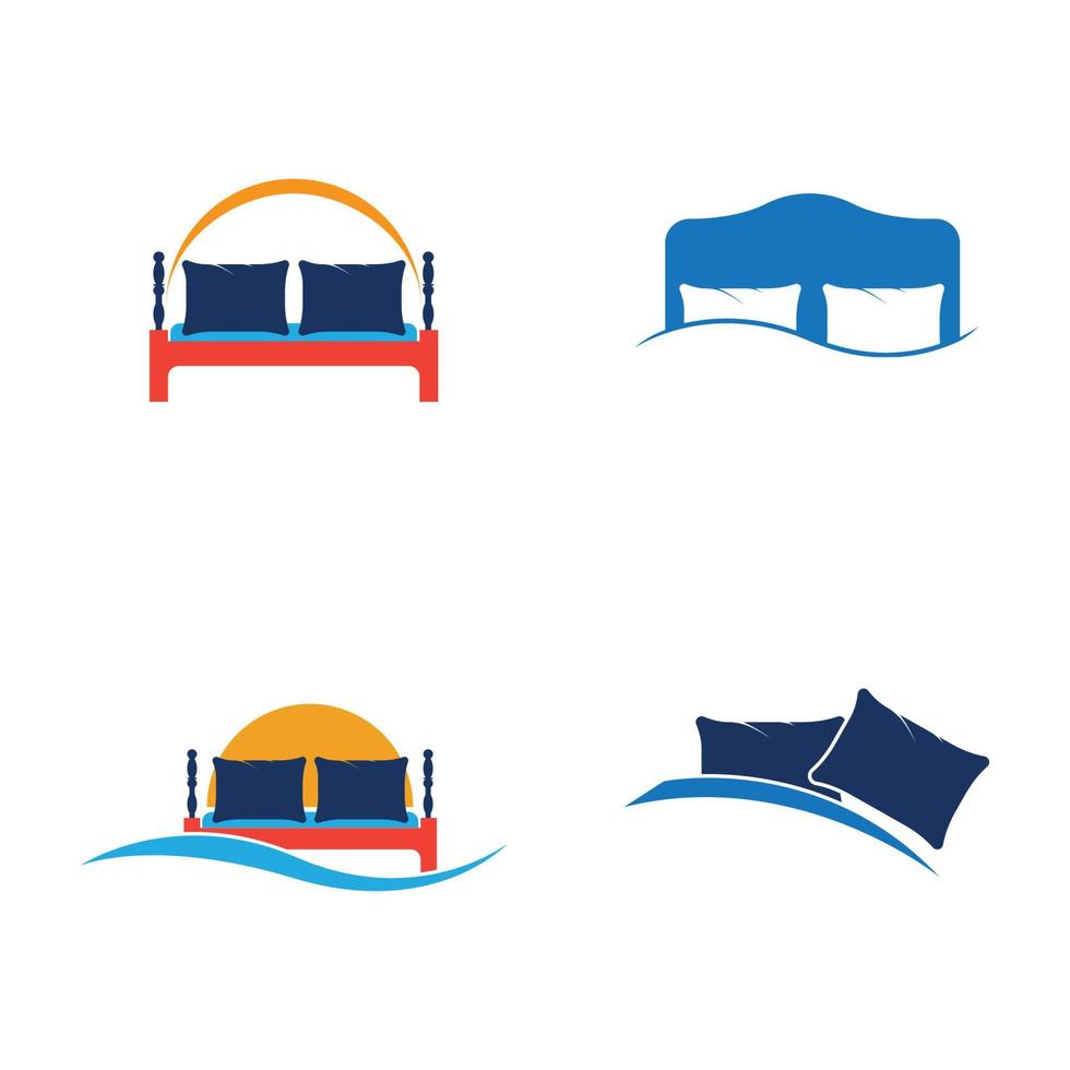 Bed logo vector illustration design template. Bed logo vector