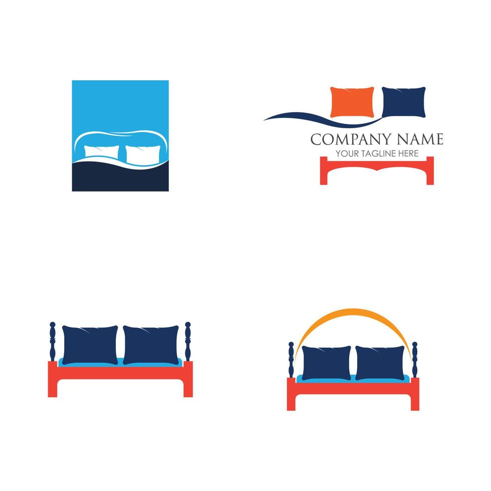 Bed logo vector illustration design template. Bed logo vector