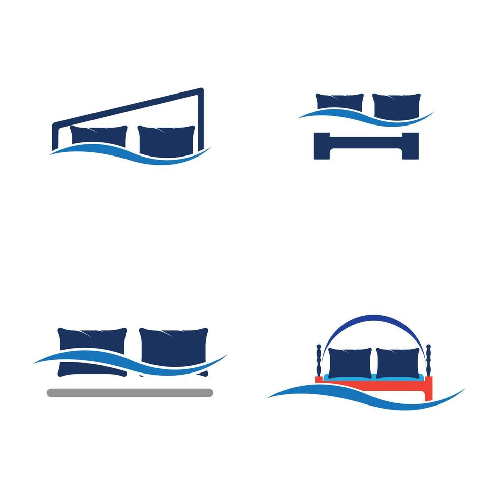 Bed logo vector illustration design template. Bed logo vector