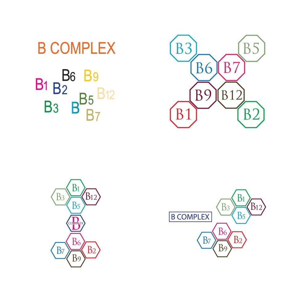 B complex vector icon illustration design template