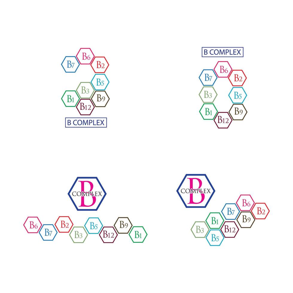 B complex vector icon illustration design template