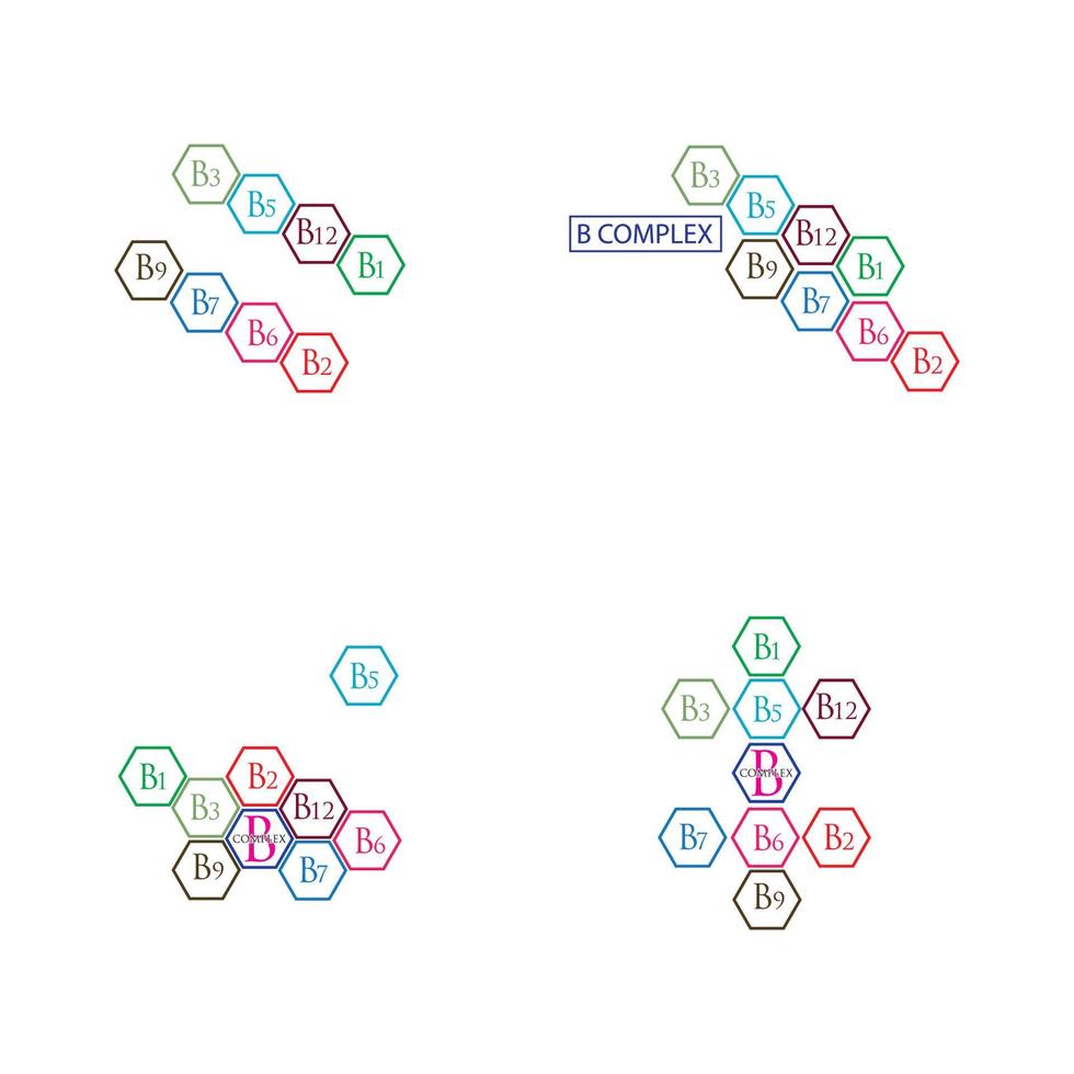 B complex vector icon illustration design template