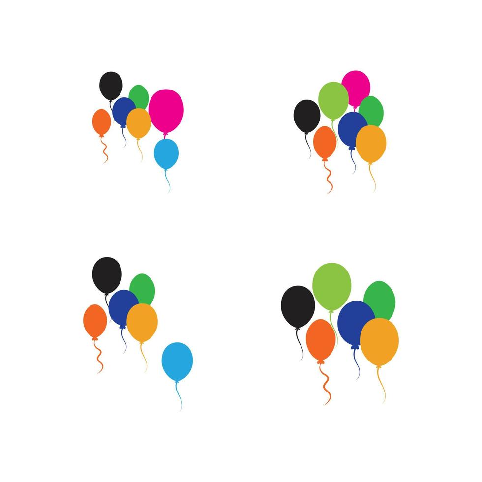 Diseño de globos, celebración de fiestas, cumpleaños, decoración y entretenimiento, ilustración vectorial vector