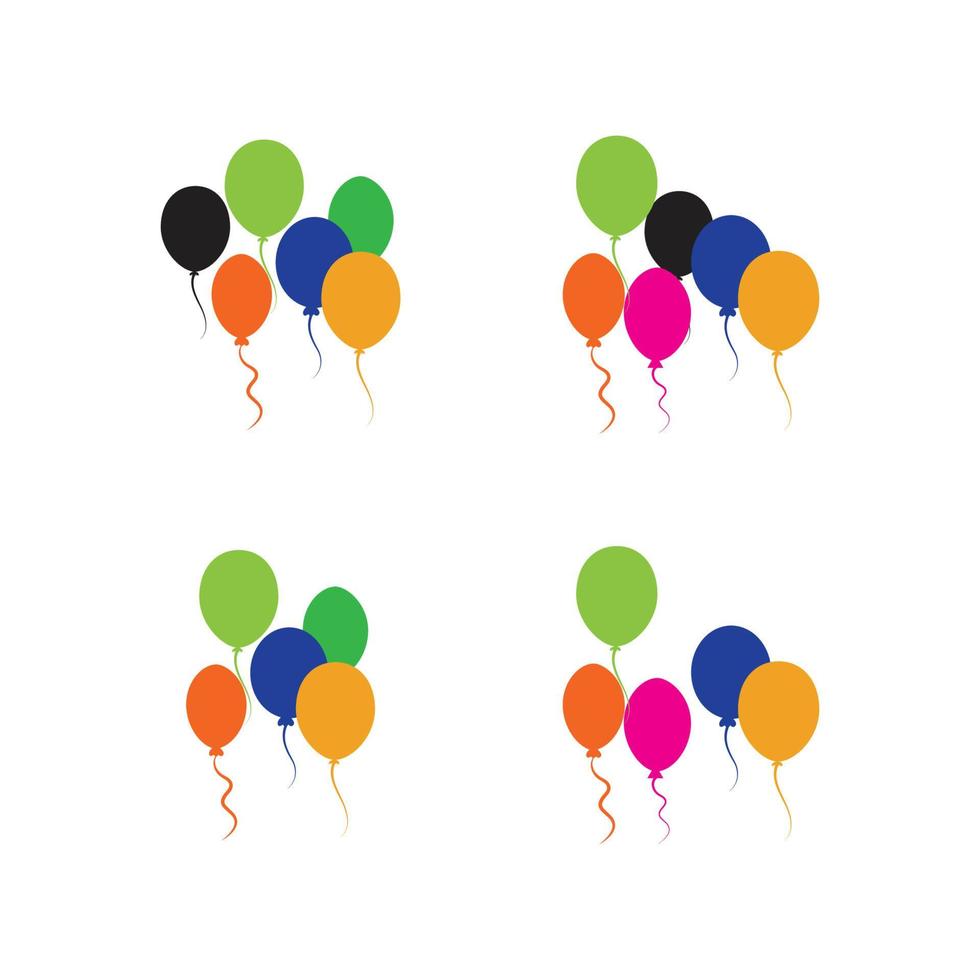 Diseño de globos, celebración de fiestas, cumpleaños, decoración y entretenimiento, ilustración vectorial vector