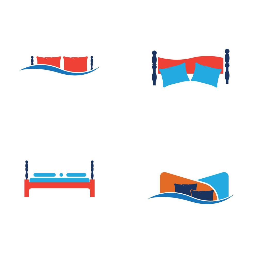 Bed logo vector illustration design template. Bed logo vector