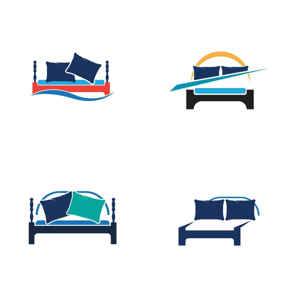Bed logo vector illustration design template. Bed logo vector