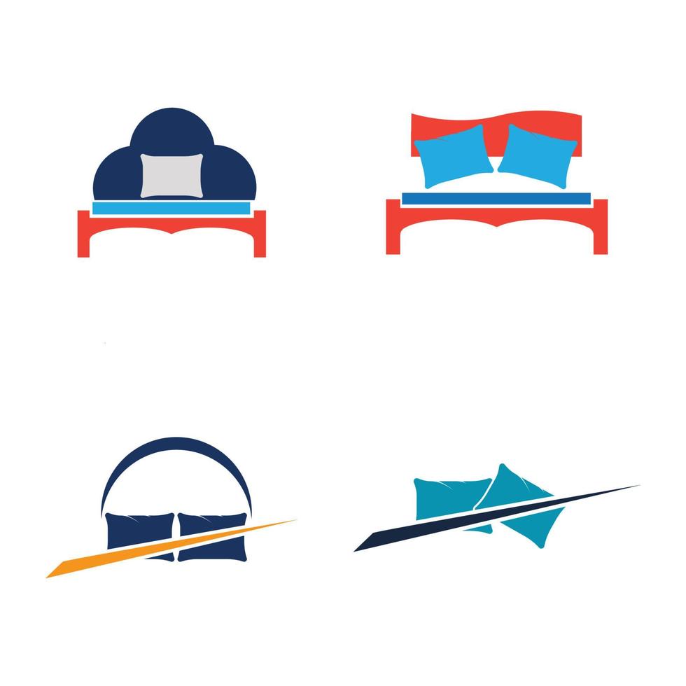 Bed logo vector illustration design template. Bed logo vector