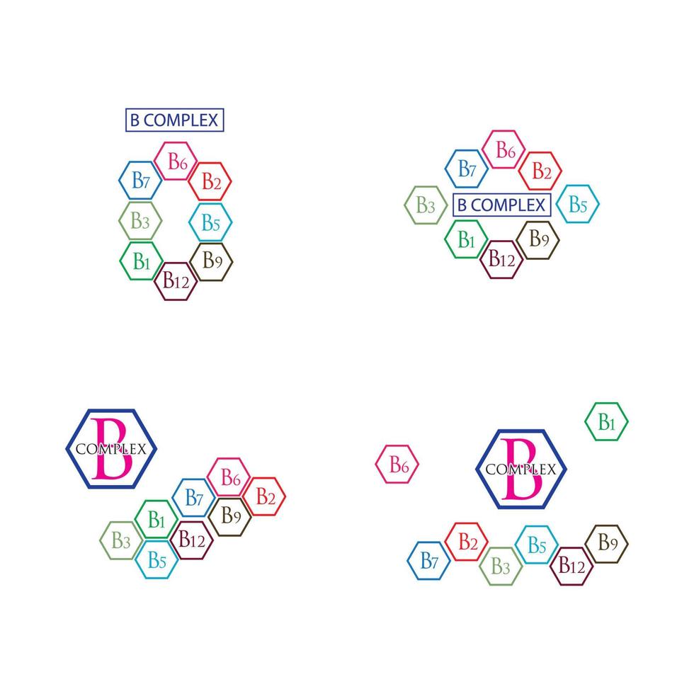 B complex vector icon illustration design template