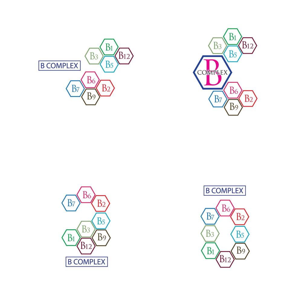 B complex vector icon illustration design template