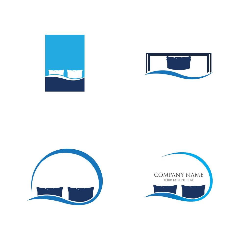 Bed logo vector illustration design template. Bed logo vector