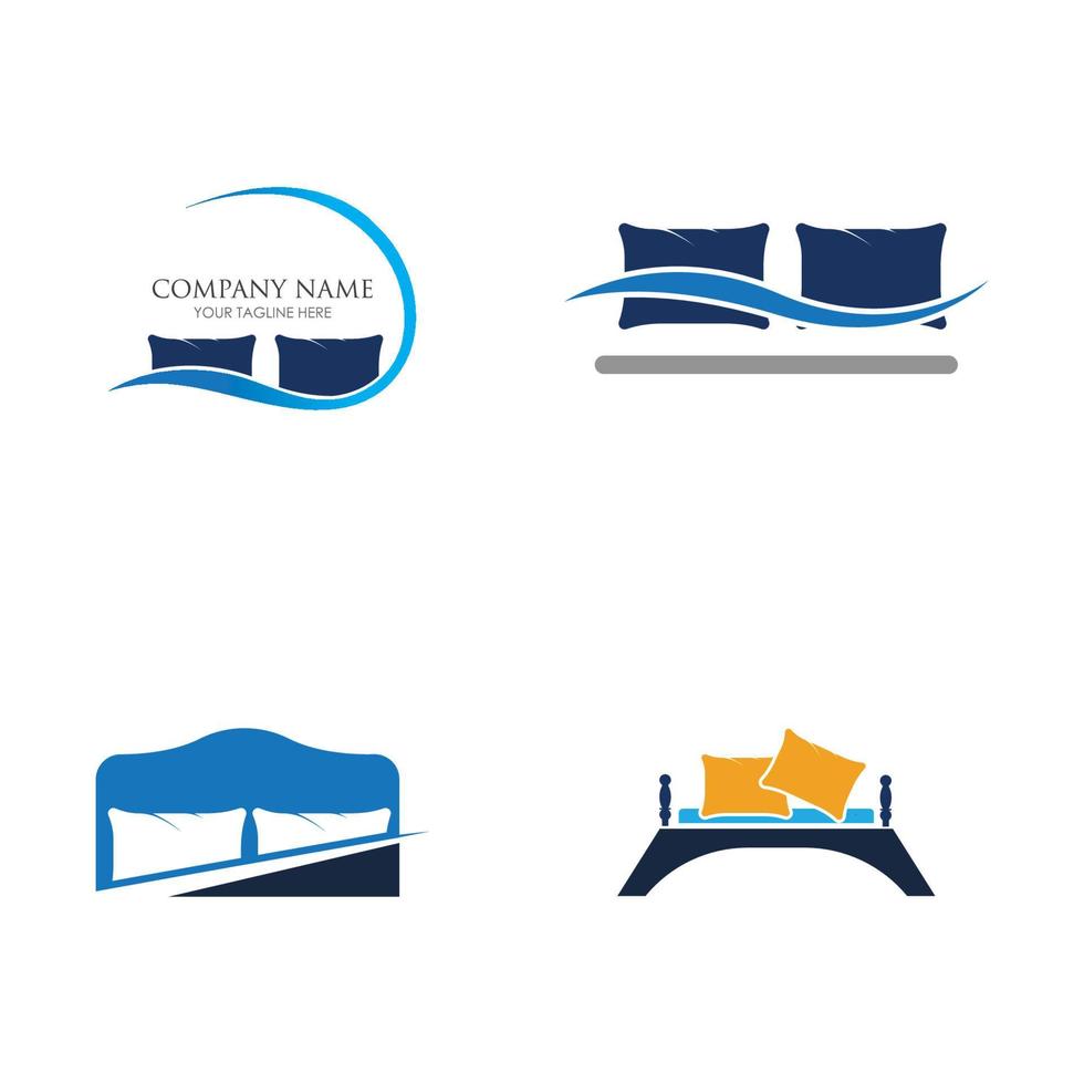 plantilla de diseño de ilustración de vector de logotipo de cama. vector logo cama