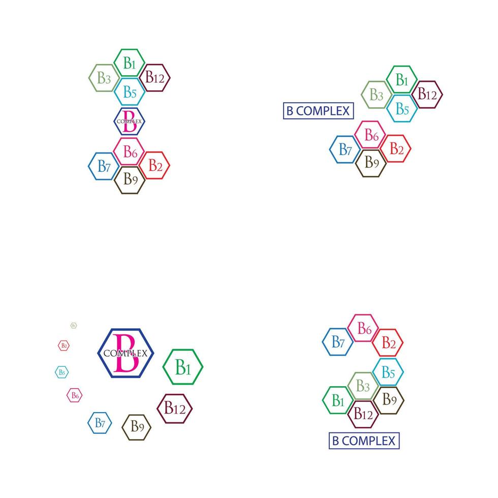 B complex vector icon illustration design template