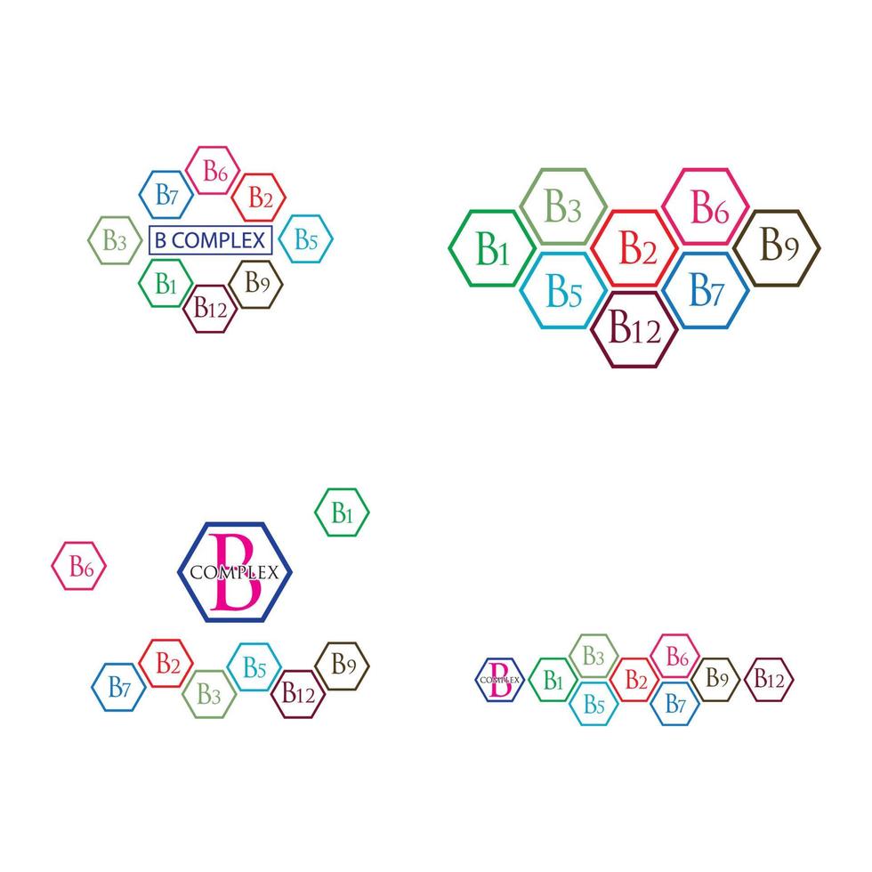 B complex vector icon illustration design template