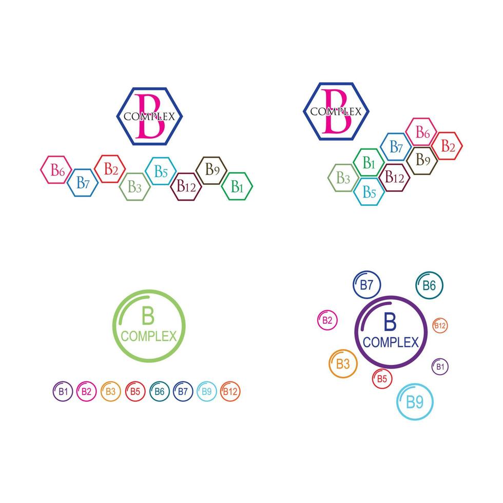 B complex vector icon illustration design template