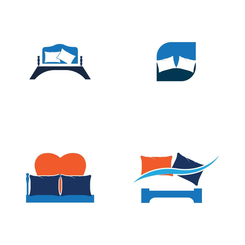 plantilla de diseño de ilustración de vector de logotipo de cama. vector logo cama