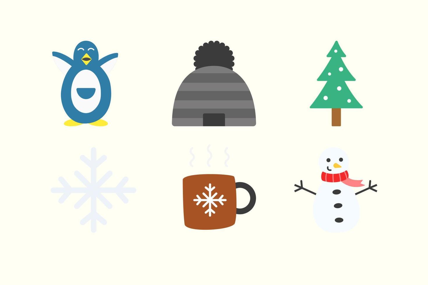 Ilustración de icono de vector de invierno para la colección de temporada de invierno