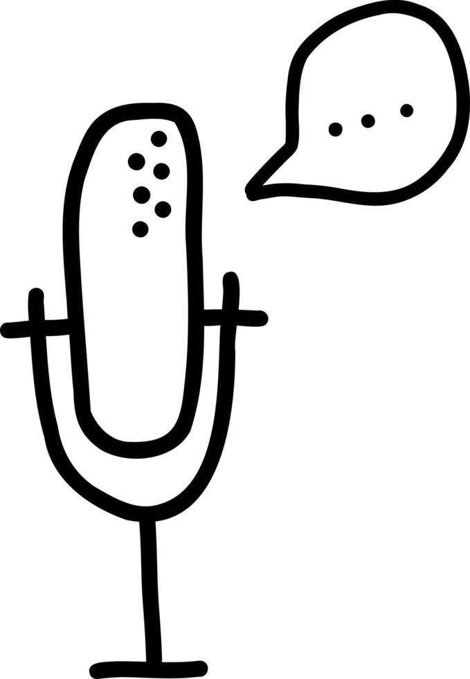 Microphone. hand drawing doodle vector