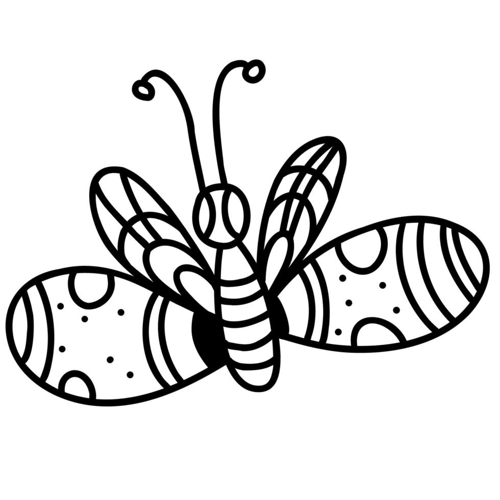 Decorative butterfly. sketch, doodle vector