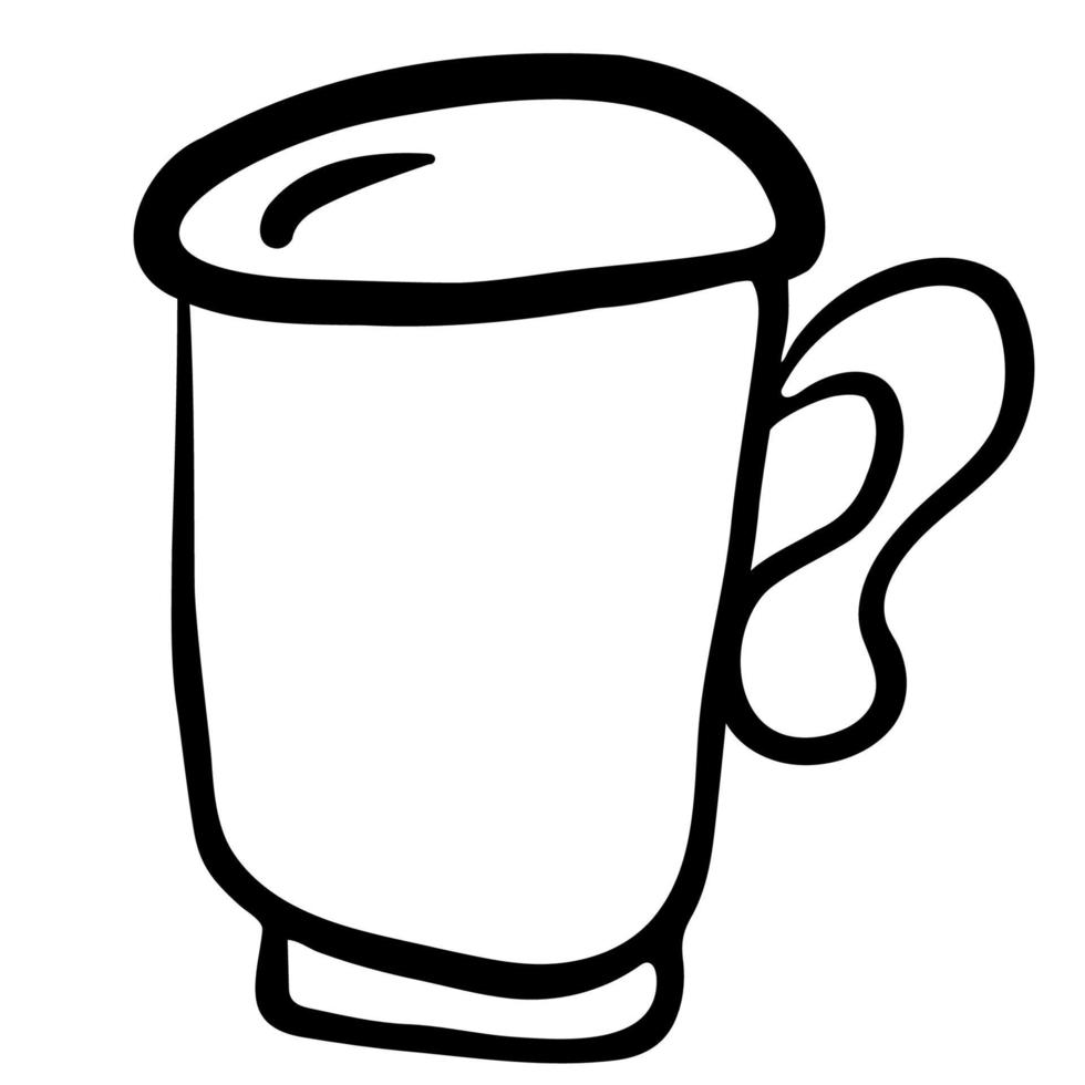 taza. contorno, garabato, vector