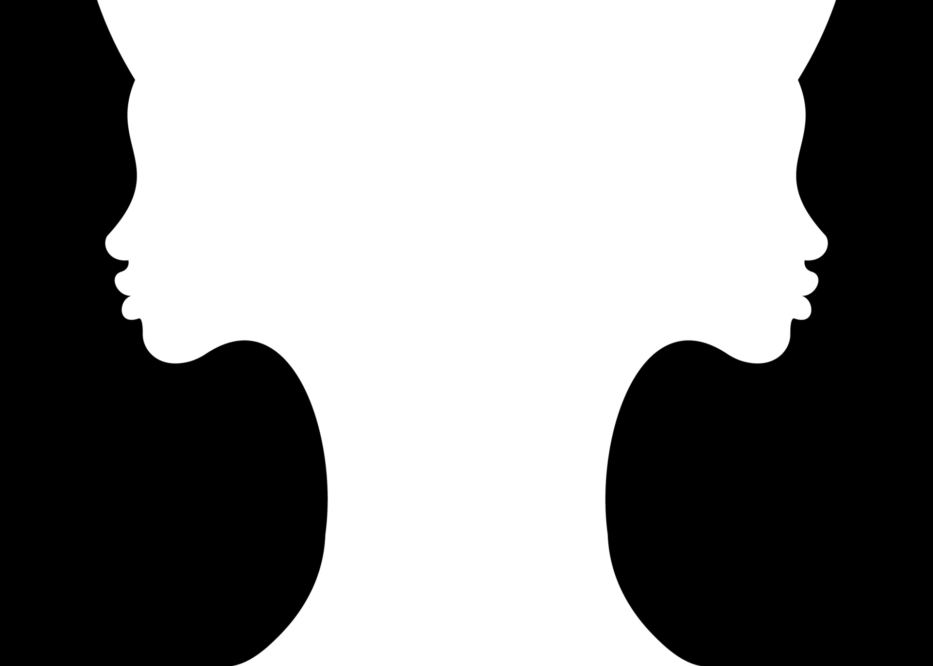 Lavet en kontrakt Estate antik two young women white silhouette faces making a vase shape optical negative  space illusion. Beautiful girl double girl face contour pot shape. Vector  isolated on black background 3727183 Vector Art at Vecteezy