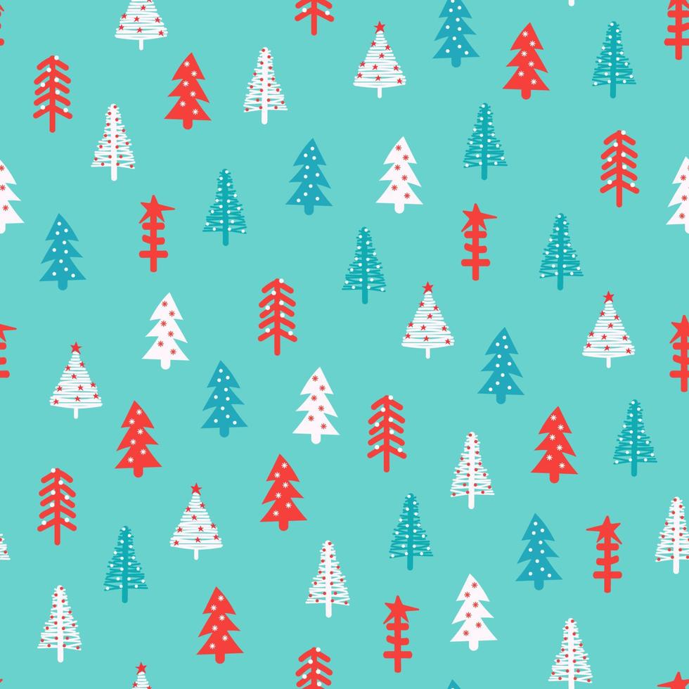 Seamless pattern with Christmas tree. vector