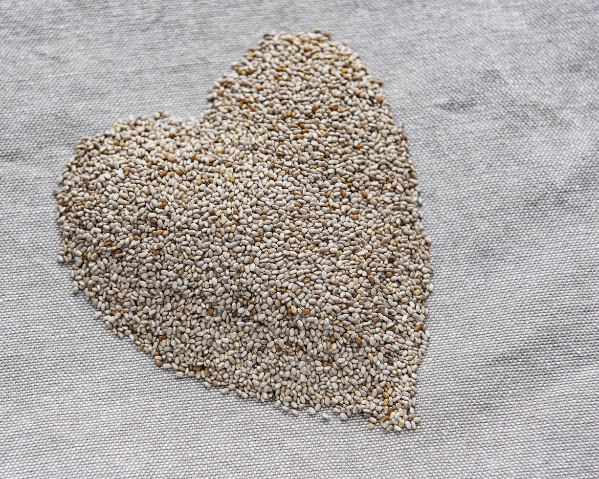 Chia seeds on a table photo