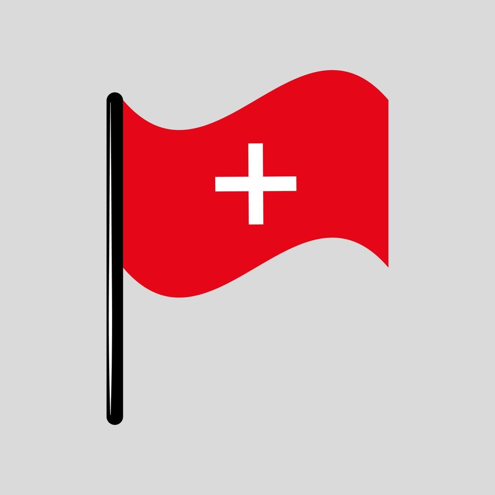 suiza país bandera colorido icono plano diseño gráfico elemento geografía mapa del mundo viajando turismo vector