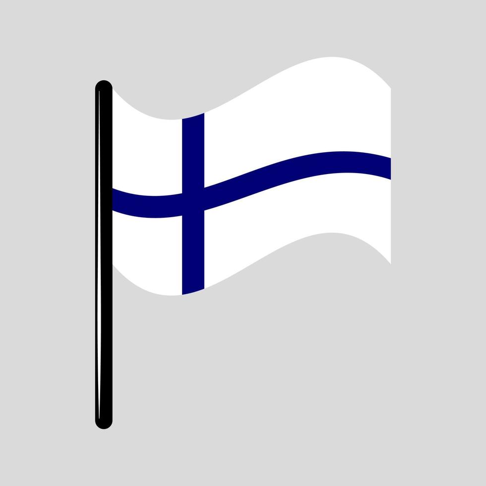 Finland country flag colorful icon flat graphic design element geography world map traveling tourism vector