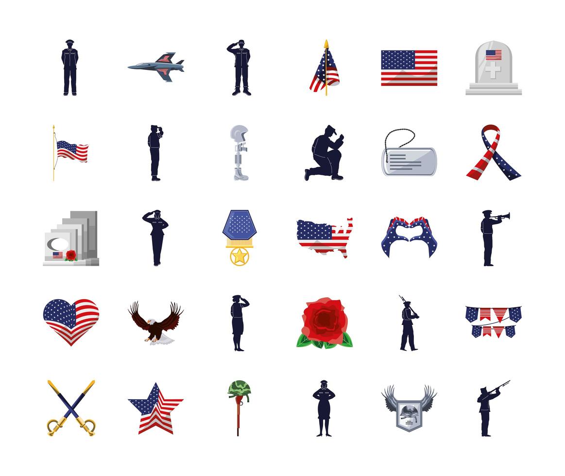 memorial day collection vector