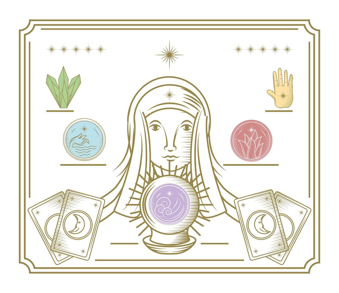 mujer cajero astrología vector