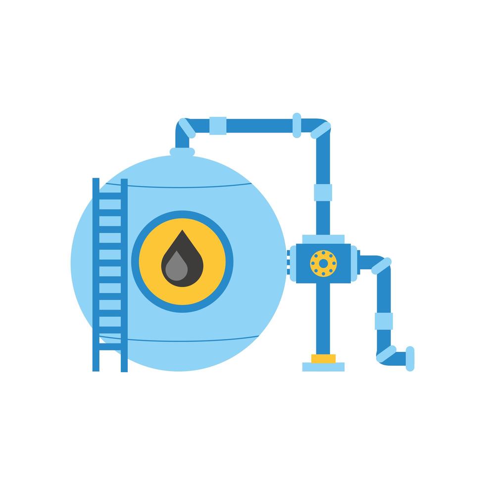 fracking oil industry machinery pump and pipes vector