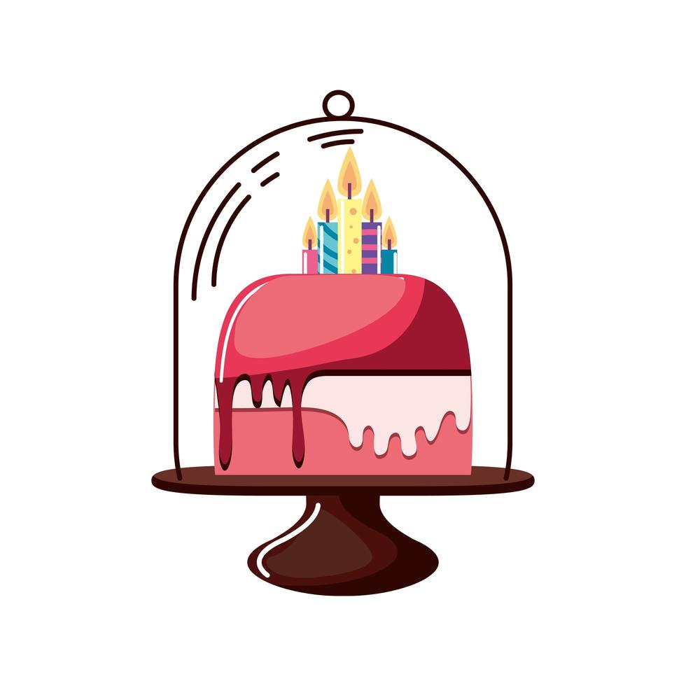birthday cake dessert vector