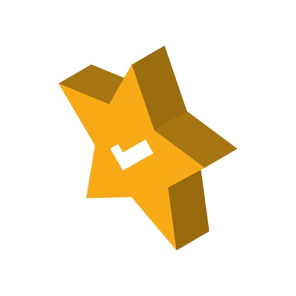 star check mark ranking isometric icon isolated vector