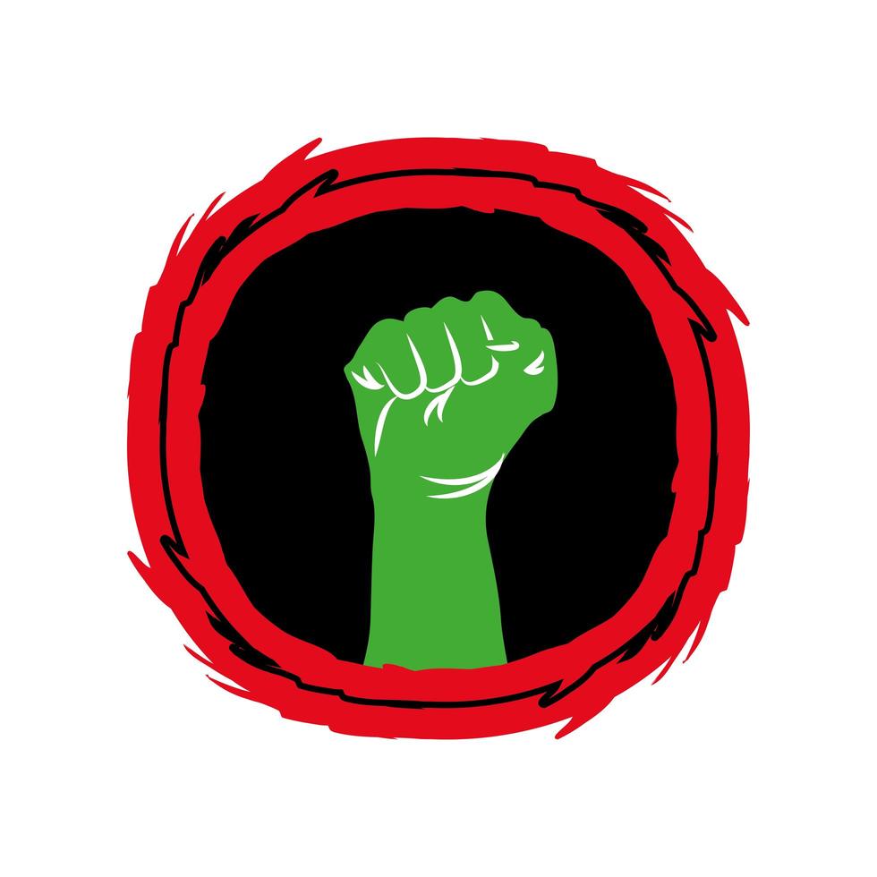 juneteenth raised hand vector