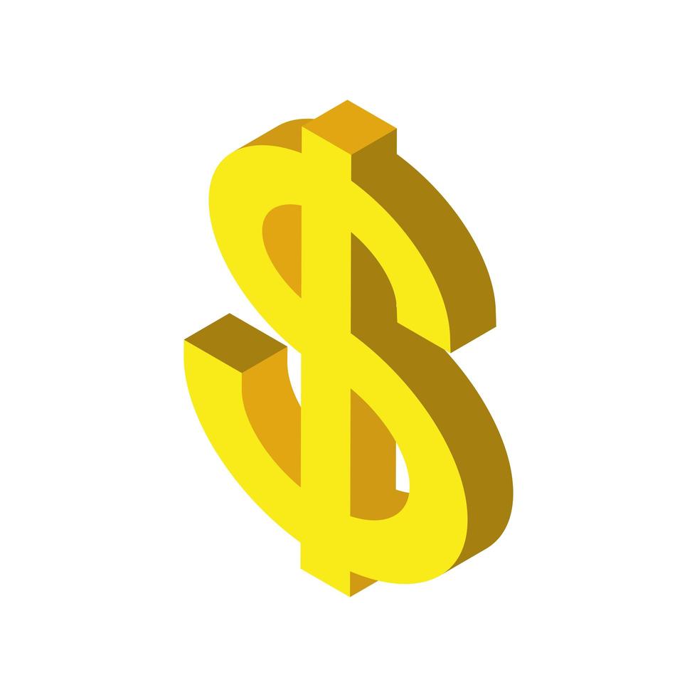 dollar sign isometric vector