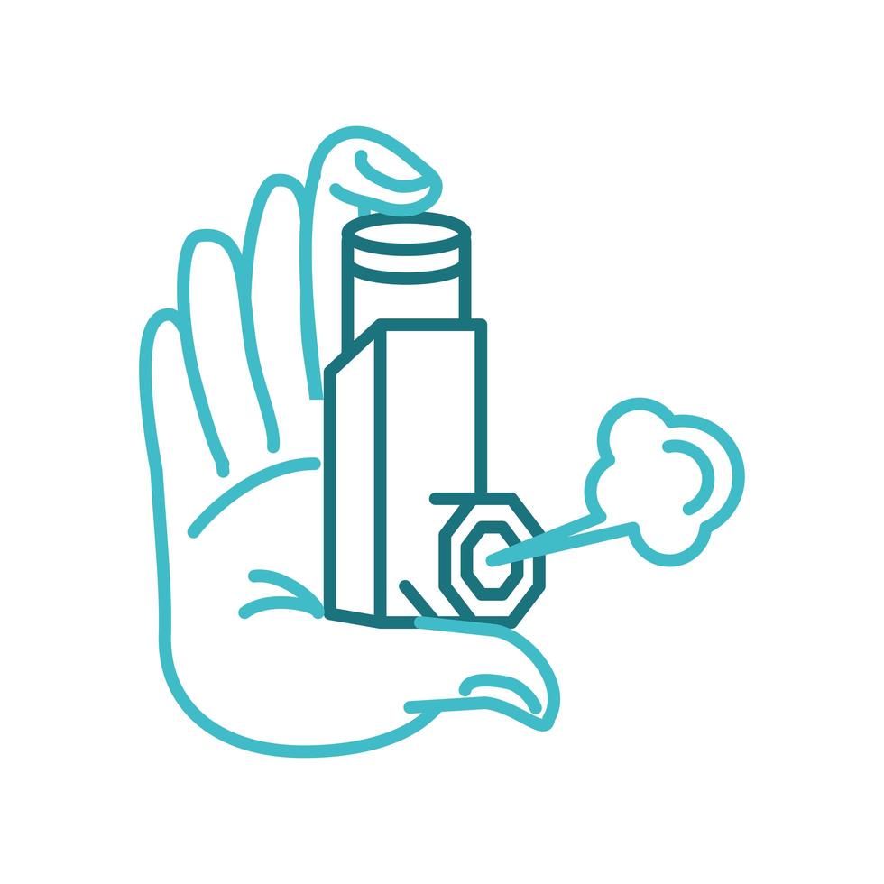 hand with inhaler vector