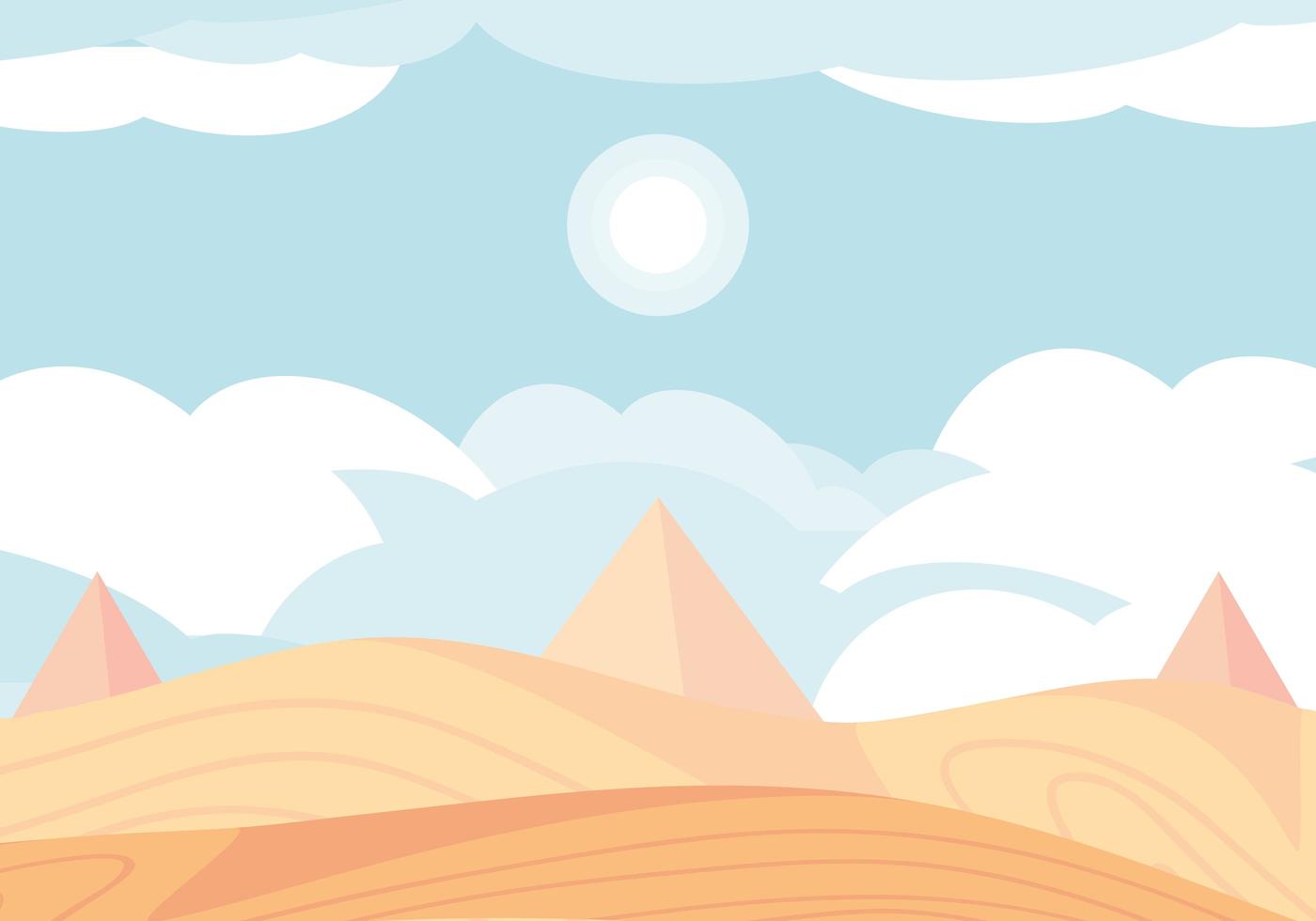 paisaje pirámides desierto vector