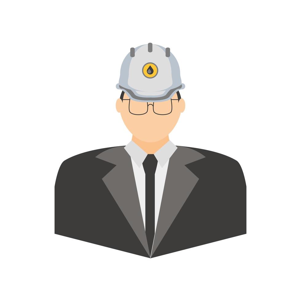industry petroleum manager man with hard hat vector