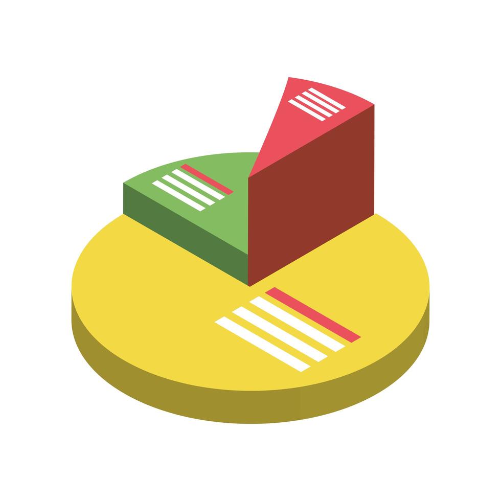 financial chart statistics economy icon isometric style vector