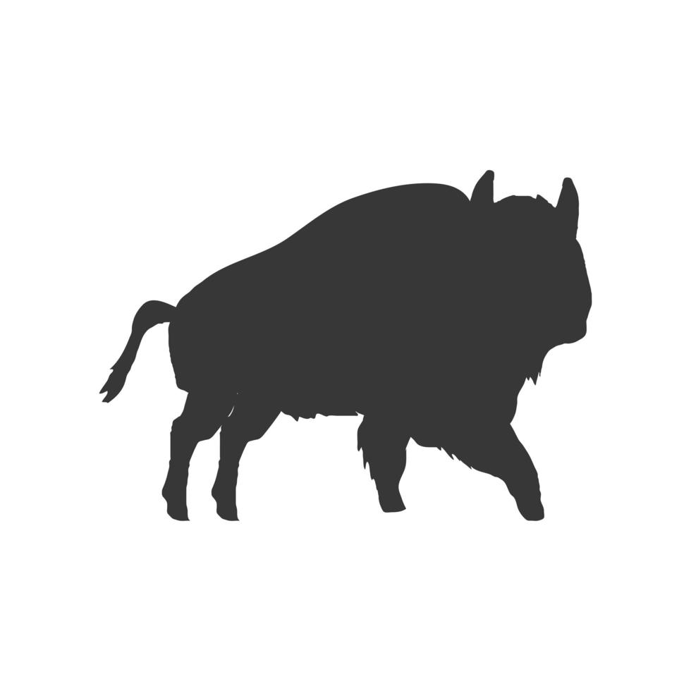 bison animal silhouette vector