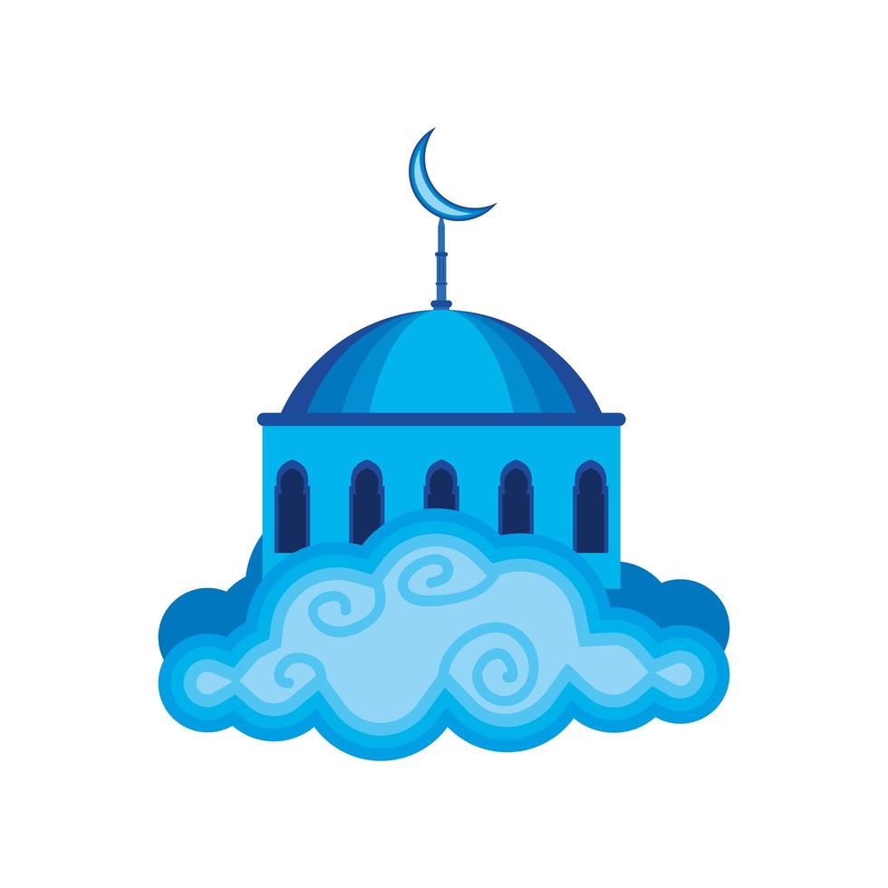 mosque temple clouds vector