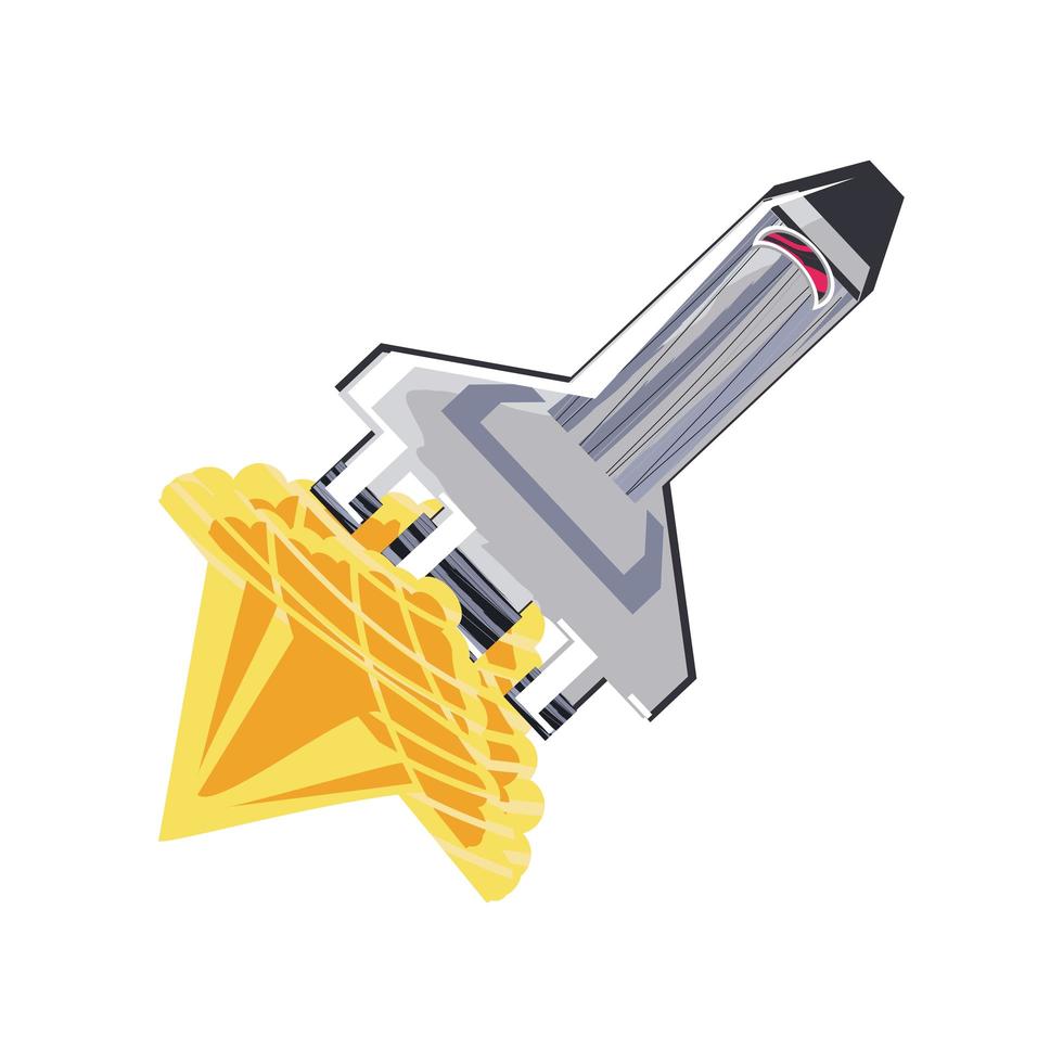 space travel adventure spaceship icon isolated vector