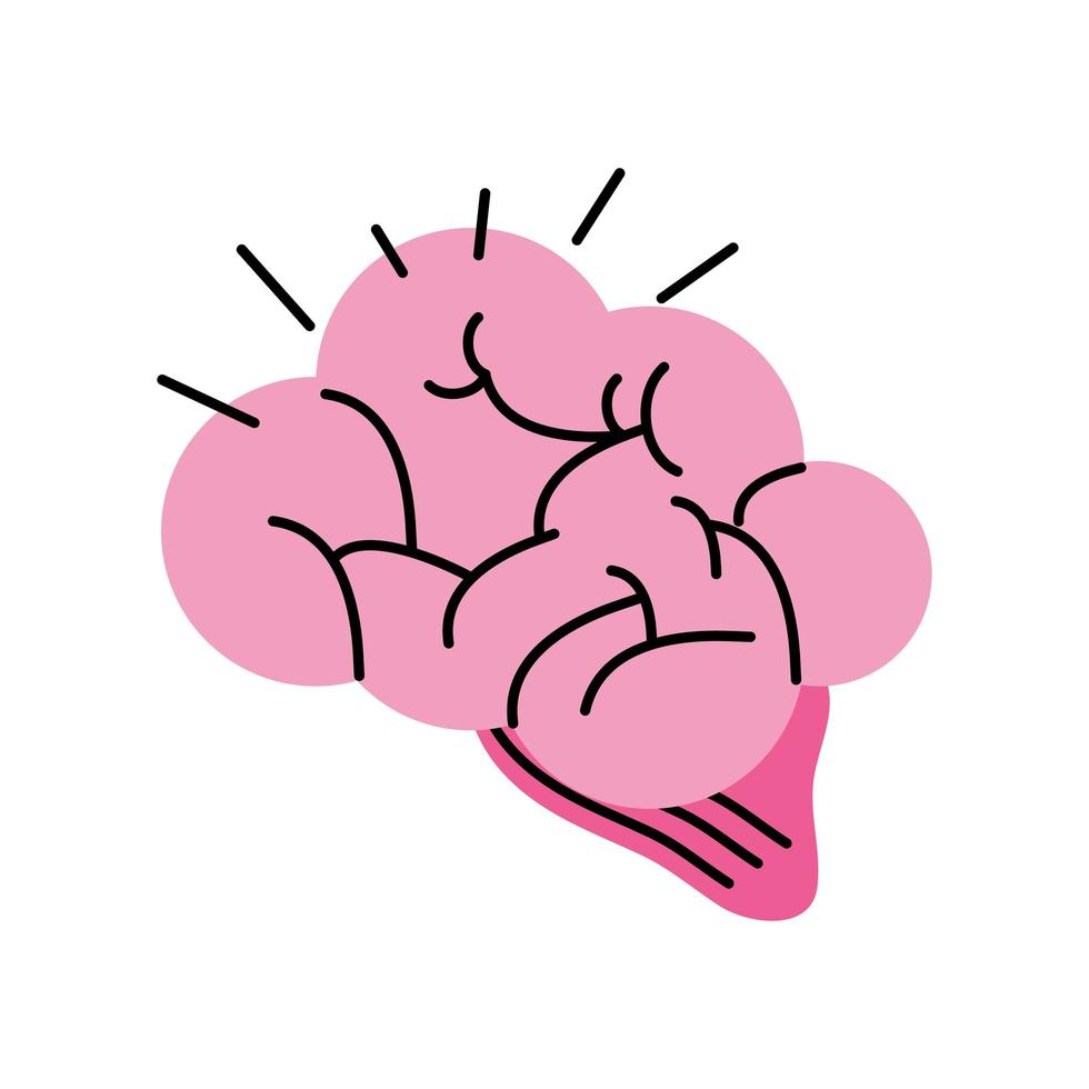 doodle del cerebro humano vector