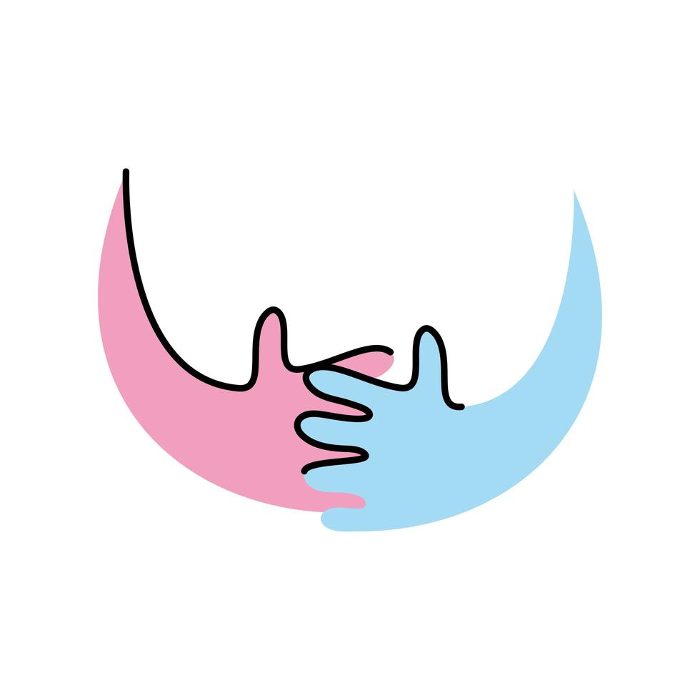 handshake gesture cartoon vector